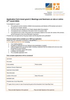 Application Form Travel Grant 2: Meetings and Seminars (2nd round)