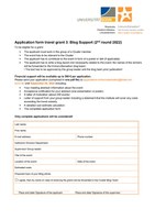 Application Form Travel Grant 3: Blog Support (2nd round)