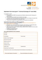 Application Form Travel Grant 1: Technical Exchange (2nd round)